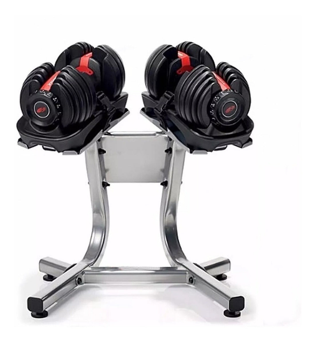 Set 2 Mancuernas Automáticas C/ 48kg Discos + Soporte 