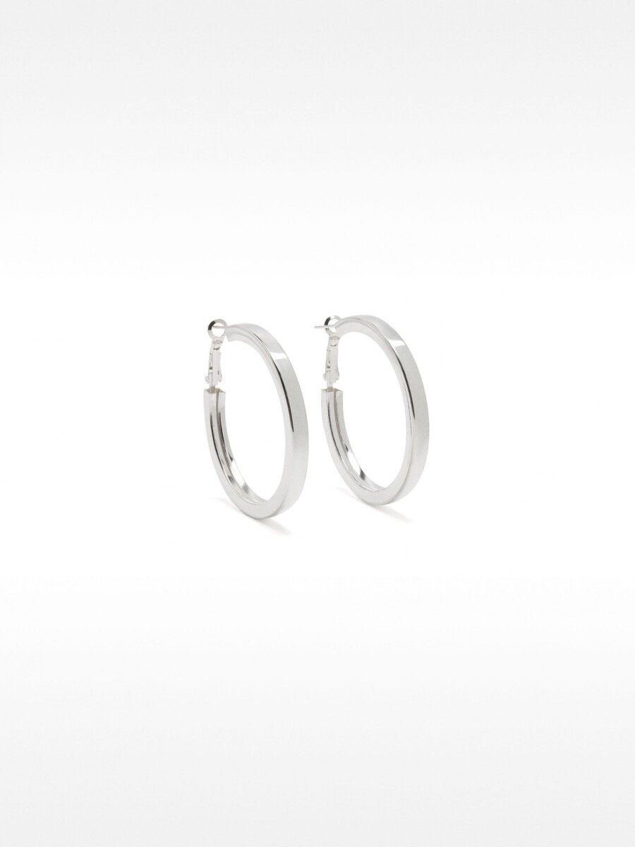Pendientes De Aro Medianos Plateados plateado