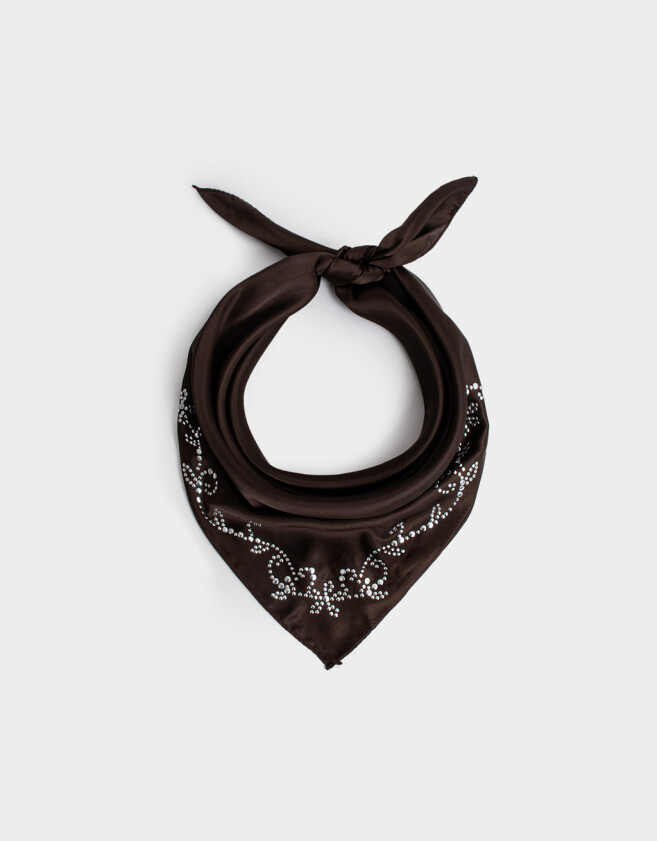 Vinchas Textiles Pañuelo Pañuelo Satén Chocolate - Marron Chocolate