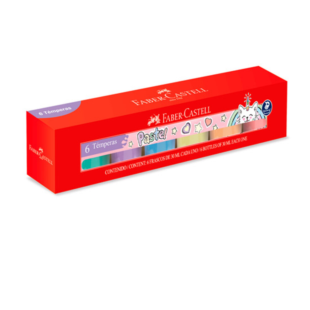 Témpera Pastel x6 Surtida Faber-Castell #Témpera Pastel X6 Surtida Faber Castell