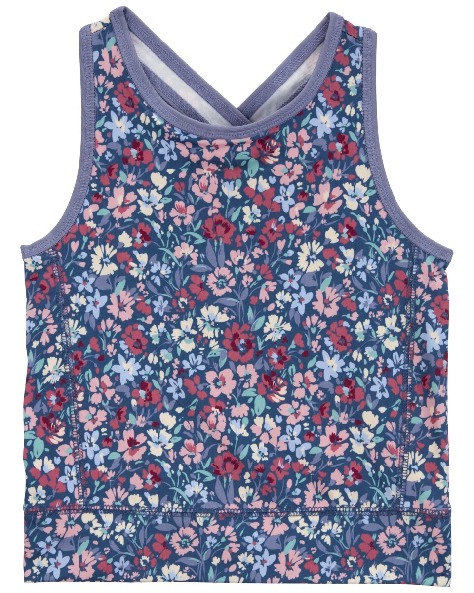 Musculosa deportiva, diseño floral 