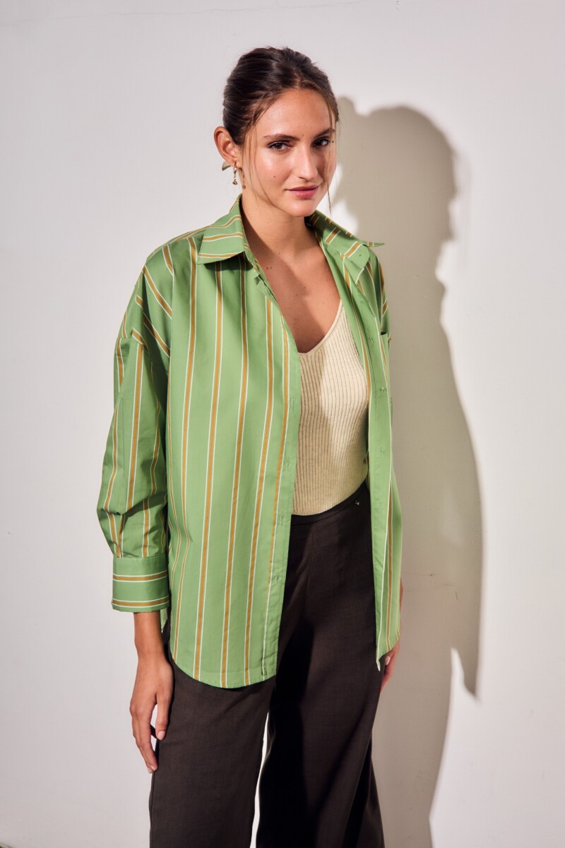 Camisa Rayada Verde