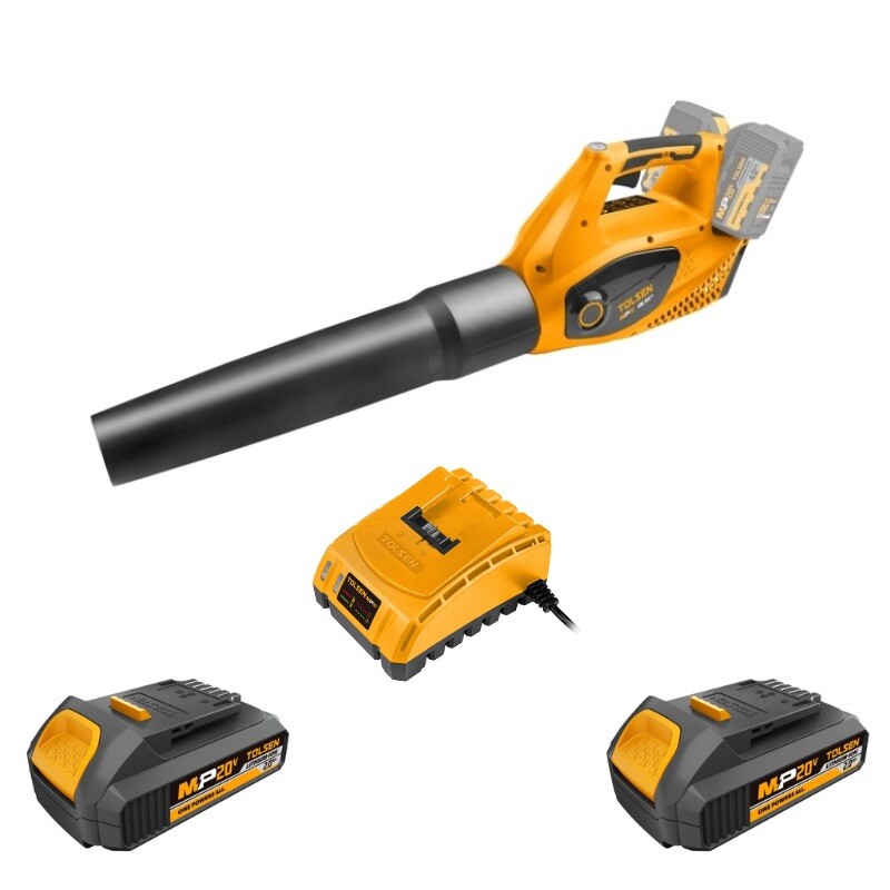 TOLSEN COMBO SOPLADOR LI-ION 20V 59M/S + 2 BATERIAS 2.0 & CA Tolsen Soplador Li-ion 20v 59m/s (*)