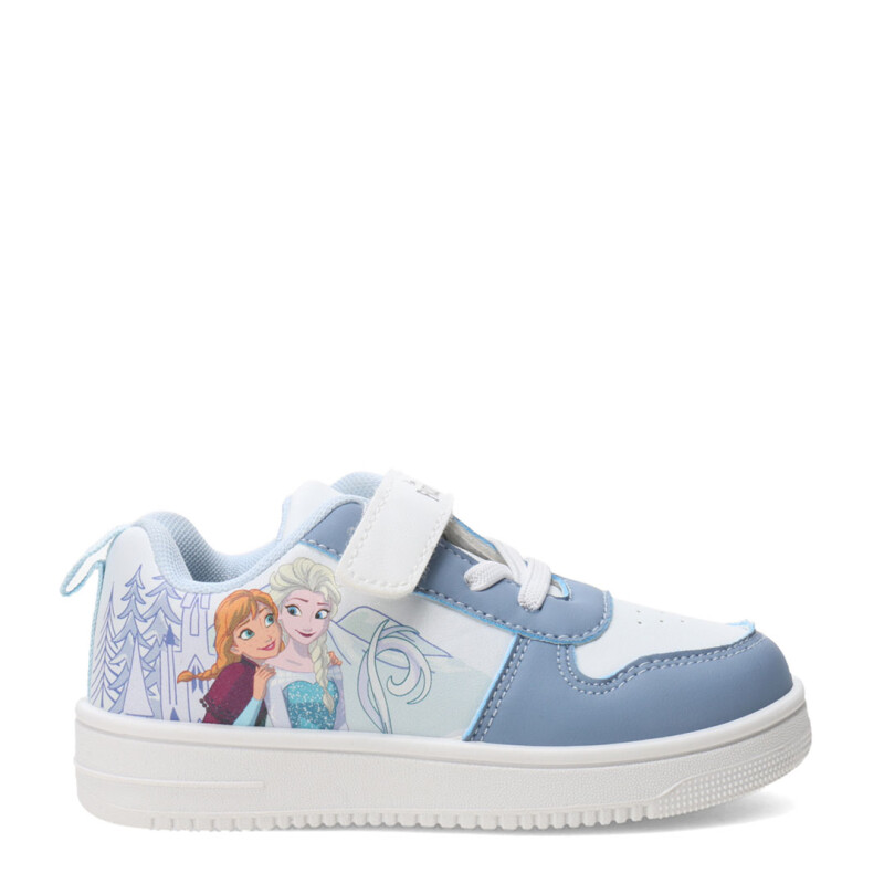 Championes Unisex Disney Frozen C/Velcro Blanco - Celeste