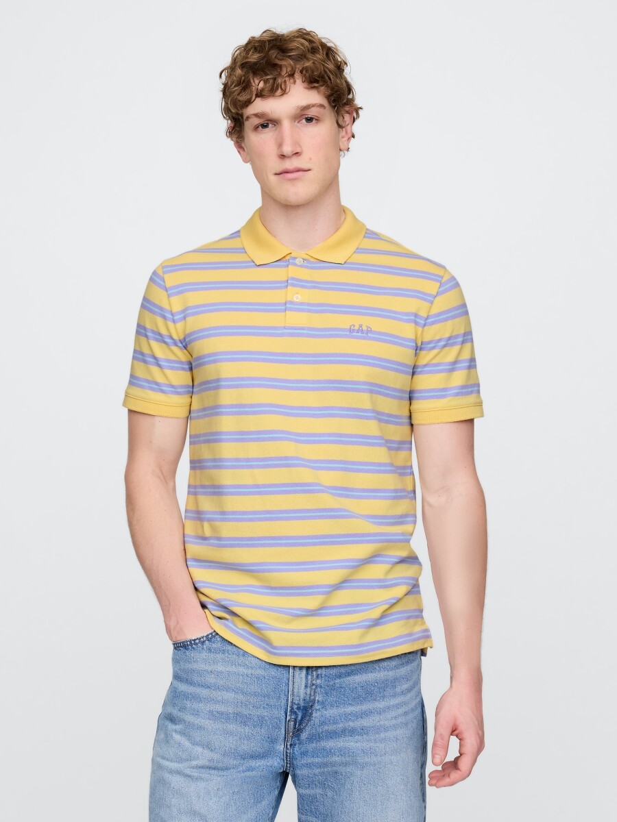F-LOGO PK POLO - YELLOW STRIPE 