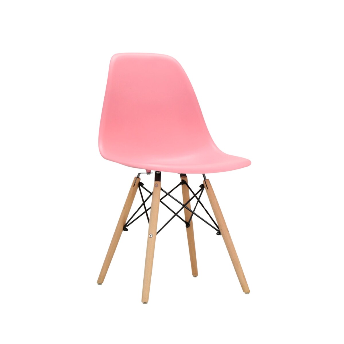 Silla Eames de colores y patas de madera - Liso 