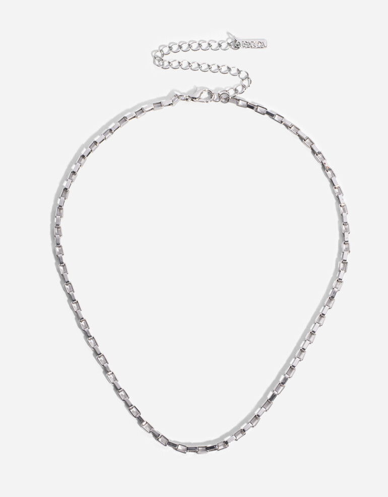 Collares Cortos Metal Collar Corto Metal Eslabón Delicado - Plateado