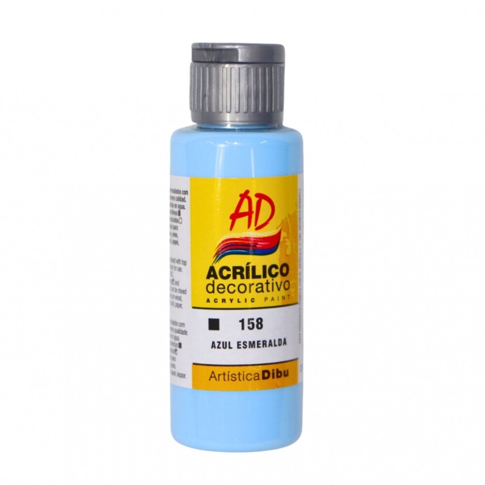 PINTURA ACRILICA ARTISTICA DIBU 60 ML. DIFERENTES COLORES COLOR AZUL ESMERALDA 158