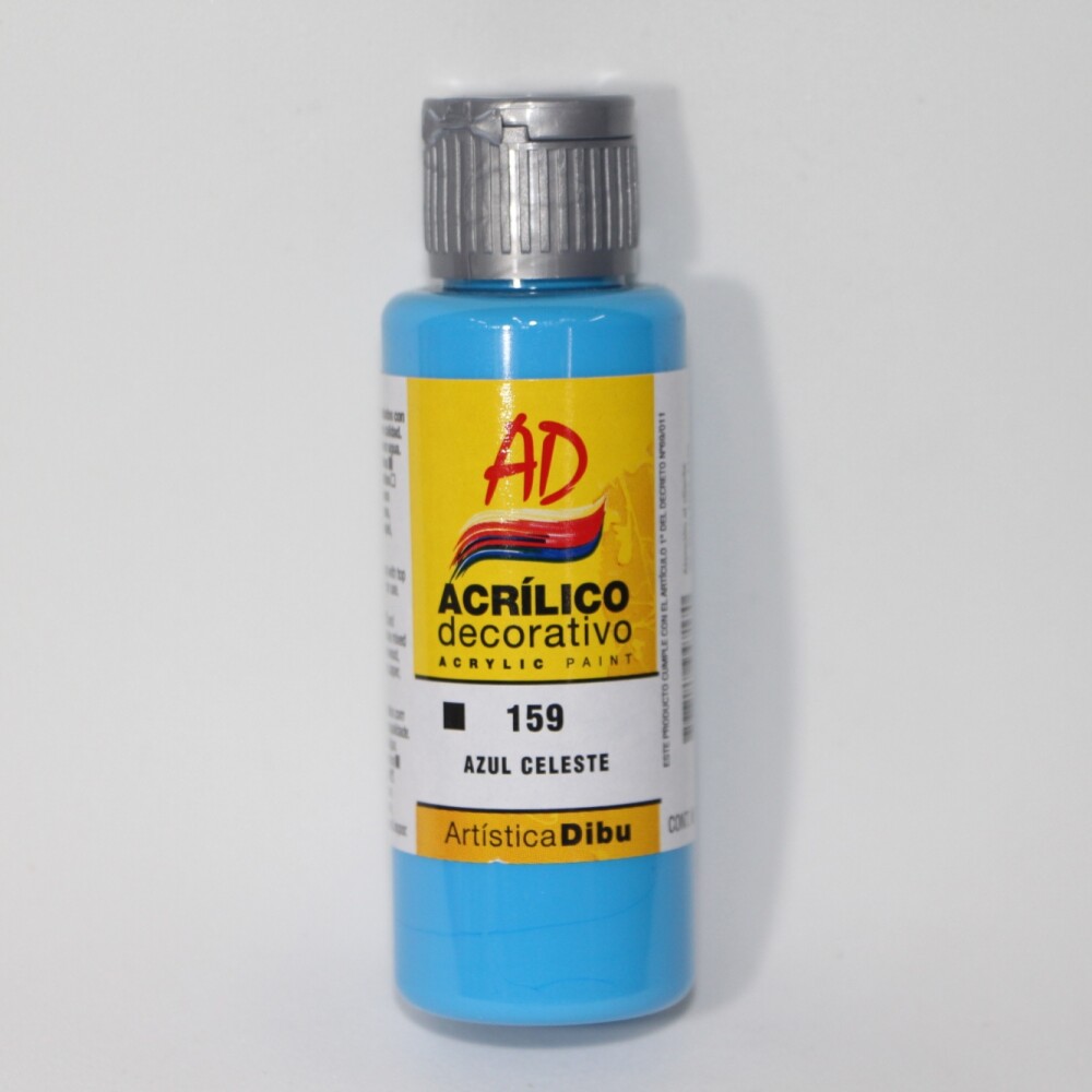 PINTURA ACRILICA ARTISTICA DIBU 60 ML. DIFERENTES COLORES COLOR AZUL CELESTE 159