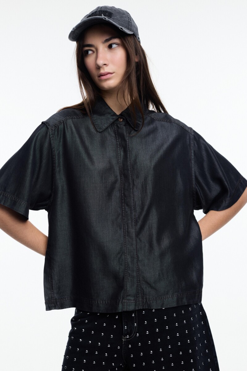 CAMISA MC LYOCELL Negro