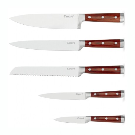 Set De Cuchillos CUORI Noce 6 Piezas Mango De Madera Set De Cuchillos CUORI Noce 6 Piezas Mango De Madera