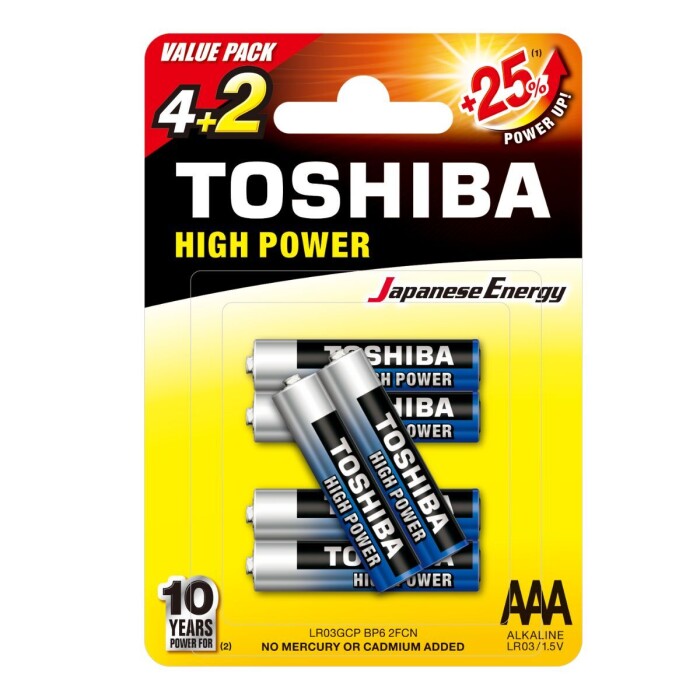 TOSHIBA PILA ALKALINA AAA X 6 UNID UNID. única