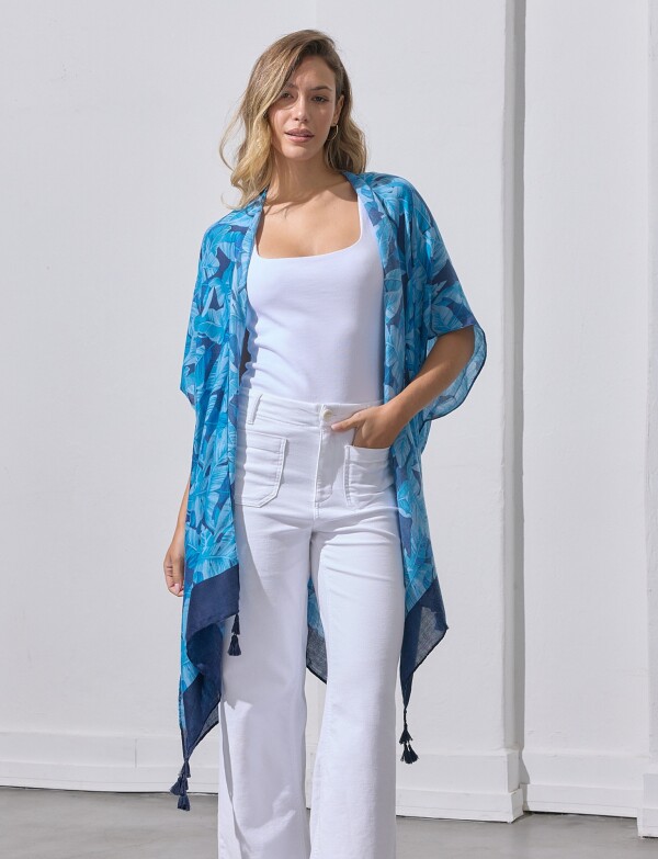 Kimono Printed AZUL/MULTI