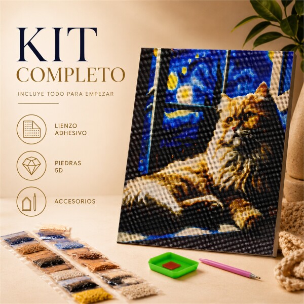 Kit de Pintura Diamante 5D Gatitos 40 x 30 cm DISEÑO 1