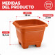 Maceta mediana cuadrada 4,3 lts TERRACOTA