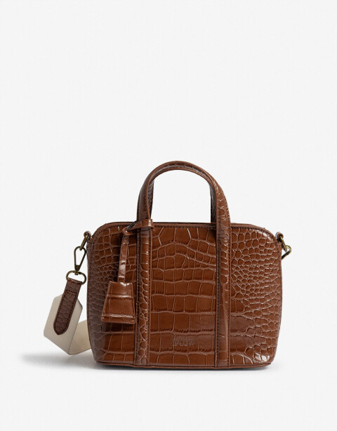 Bandoleras Bandolera Efecto Croco - Marron Chocolate