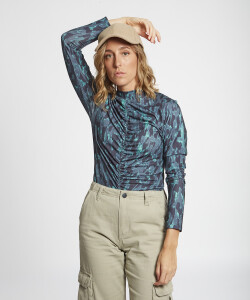 Polera frunce verde