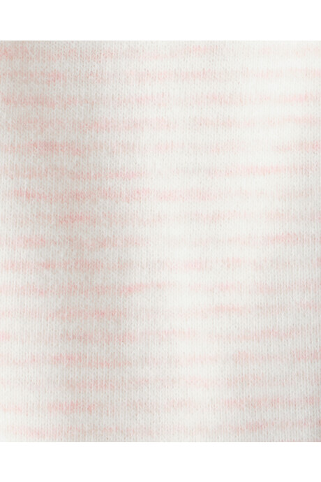 Pantalón de algodón, diseño a rayas rosado y crema Sin color