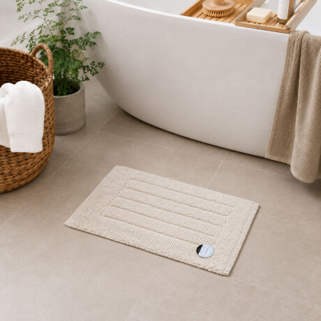 Alfombra Soft Diseño Rectángulos Moderna Uso Interior Beige