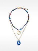 Set De Collares Con Eslabones Y Cuentas multicolor