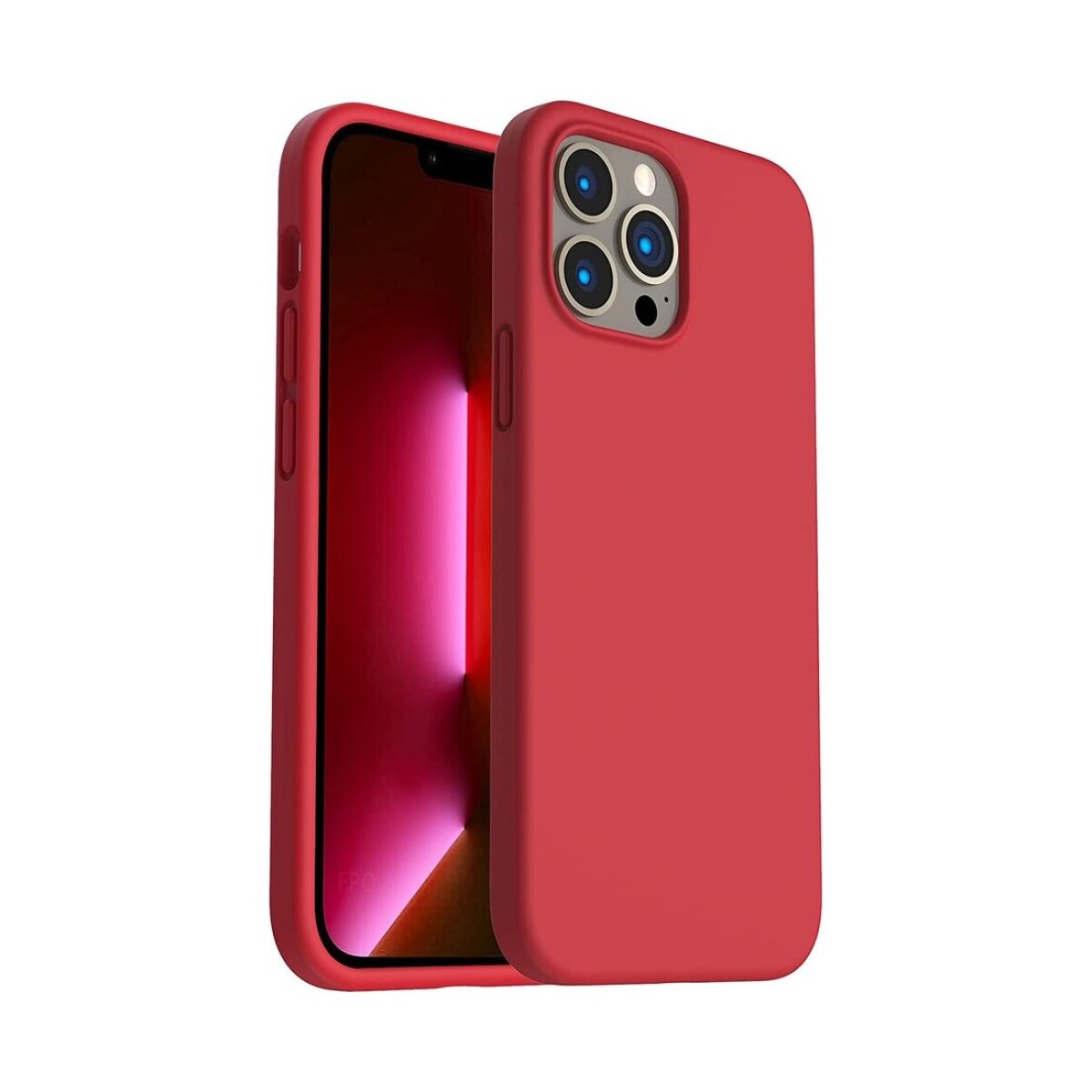 Protector case de silicona para iphone 13 pro max - Rojo 
