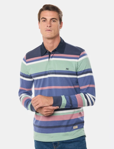 REMERA RAYADA Azul