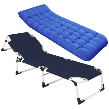 Catre Cama Plegable Acolchonada Arye 193x68cm Azul