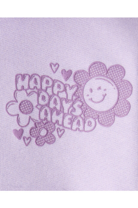 Set dos piezas de algodón, pantalón y canguro, púrpura Sin color