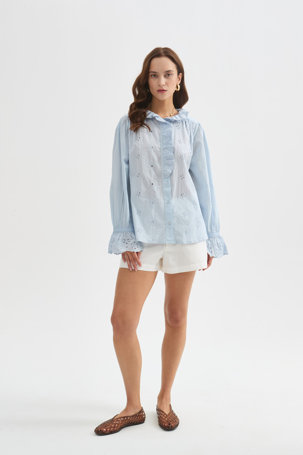 Camisa Jiardin Celeste Claro