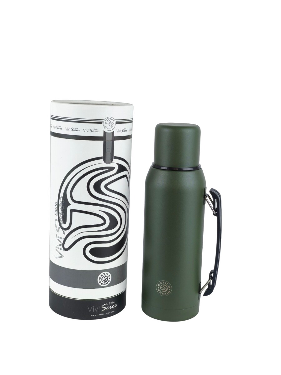 Termo de acero con manija - verde 