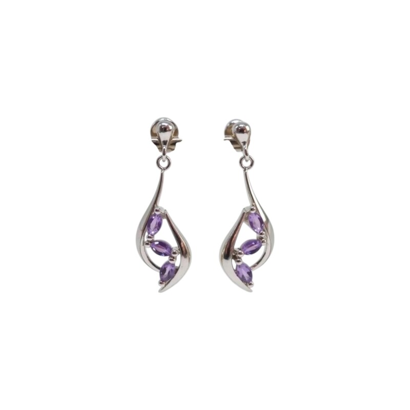 Caravana gota asimétrica - plata 925 - zirconias - CA8426 conpiedra