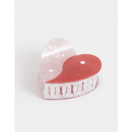 Broche Acrílico Corazón Combinacion Bicolor