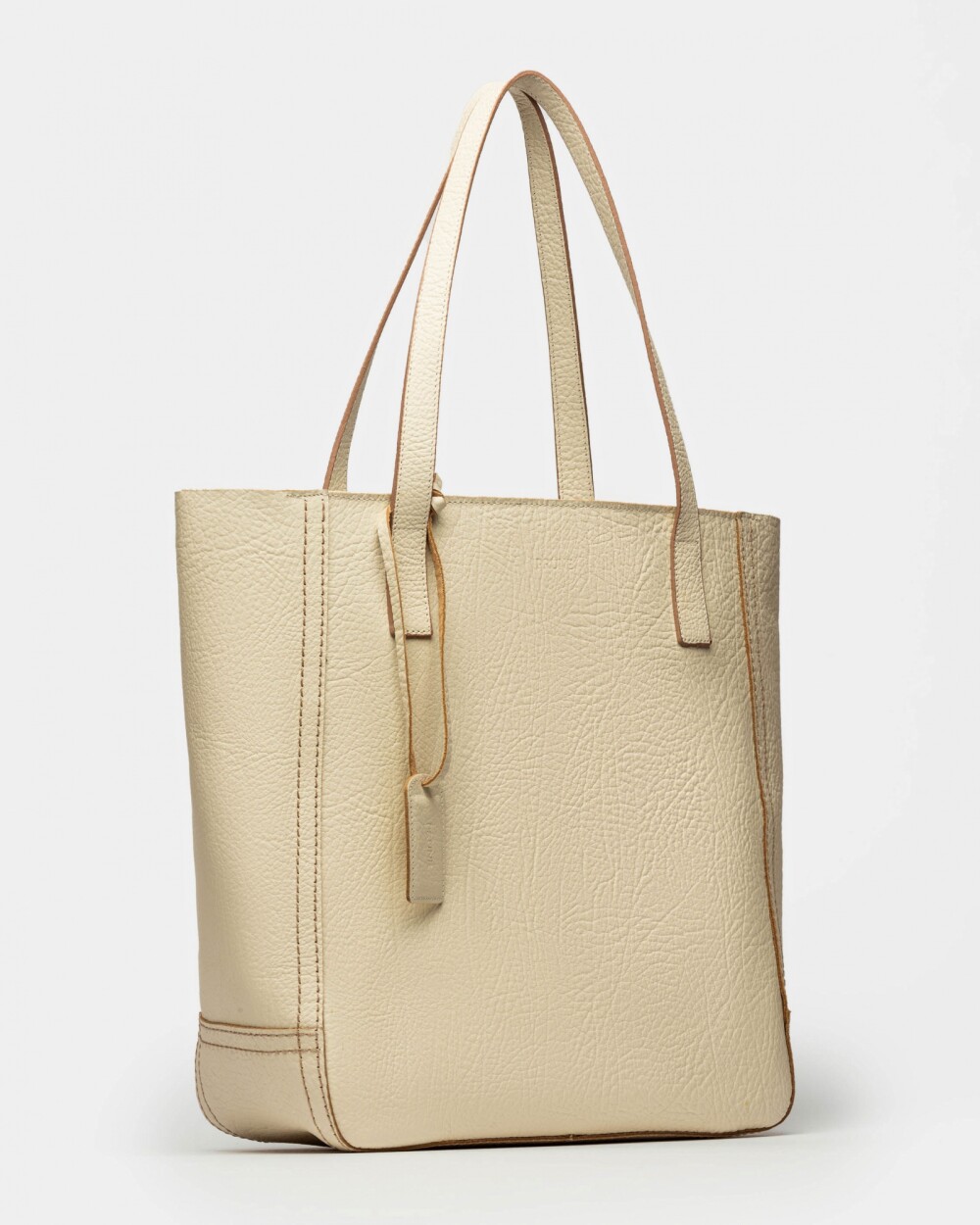 Shopper Vera En Cuero Graneado Natural