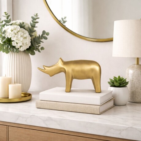 DECORACION RHINO Dorado - UNICO