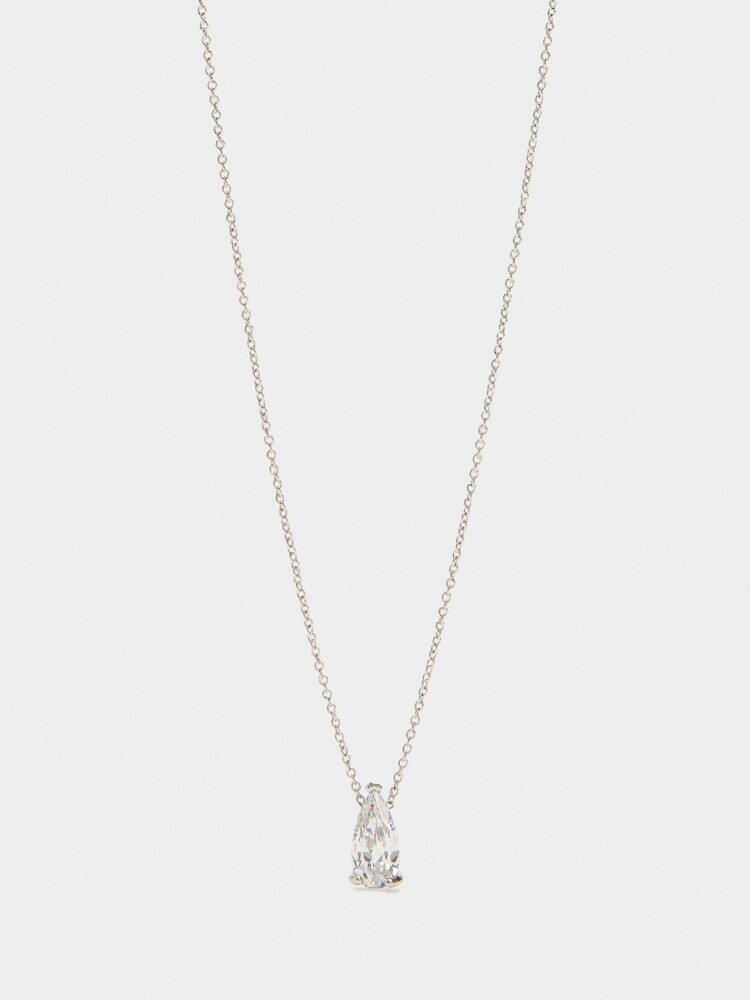 Collar Con Colgante De Circonitas plateado