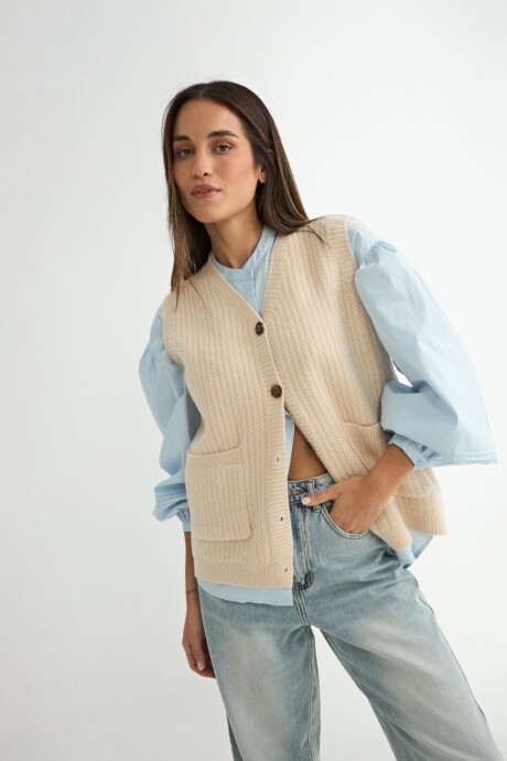 CHALECO LONGAN BEIGE