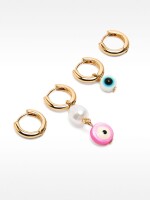 Set De Pendientes De Aro Ojos multicolor