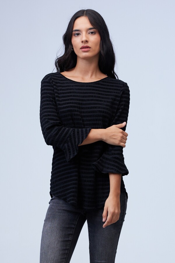 Blusa Manga Acampanada NEGRO