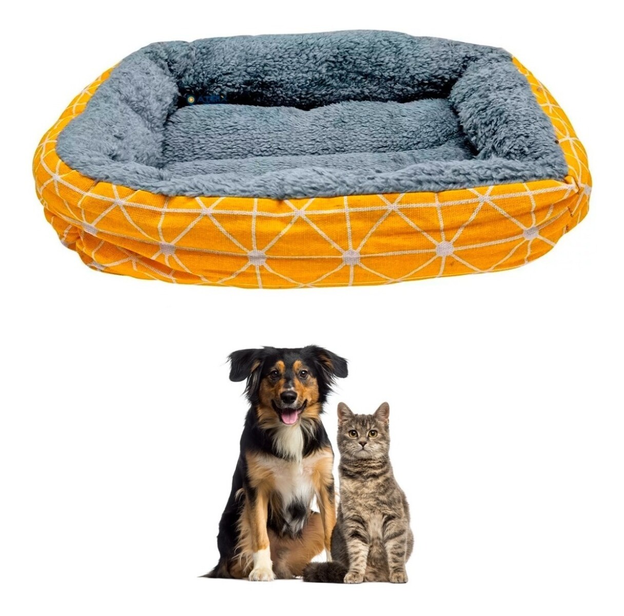 Cucha Cama Colchón Puff Perro Gato Mascota 40x30 - Variante Color Amarillo 