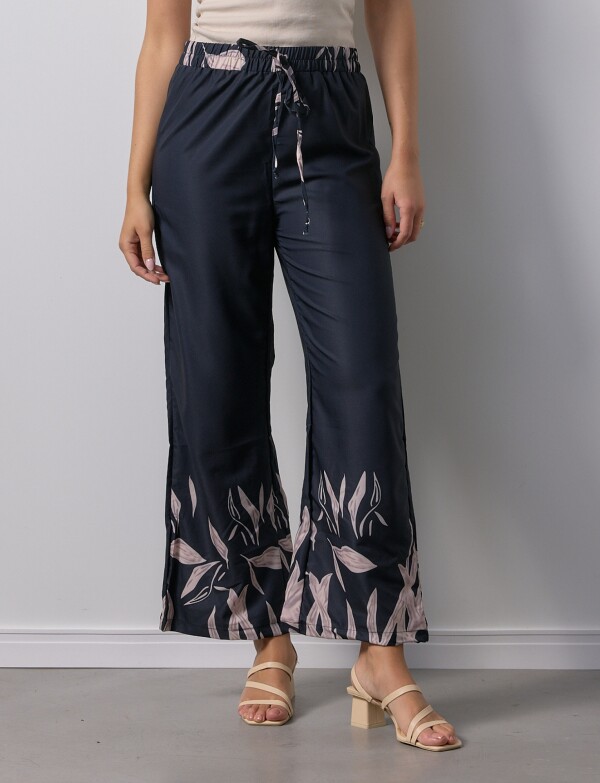 Pantalon Det Printed NEGRO/BEIGE