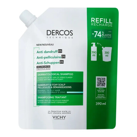 Shampoo Vichy Dercos Anticaspa DS para Cabello Graso Refill 390ml Shampoo Vichy Dercos Anticaspa DS para Cabello Graso Refill 390ml