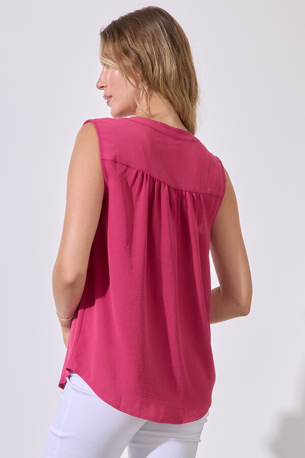 Blusa Escote V FUCSIA