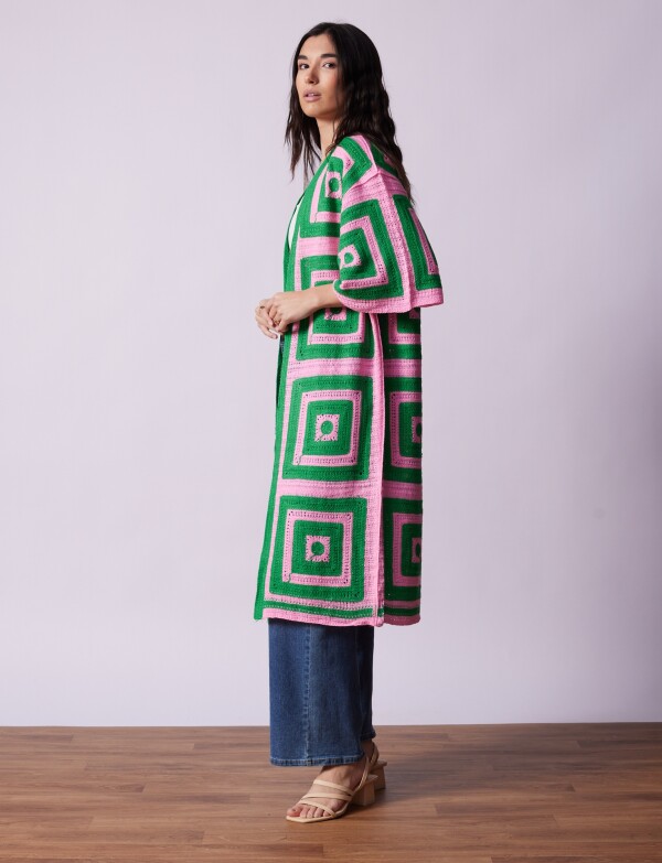 Cardigan Largo ROSA/MULTI