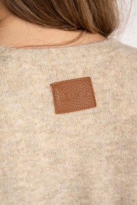 Cardigan Rayado Color Block Beige Melange