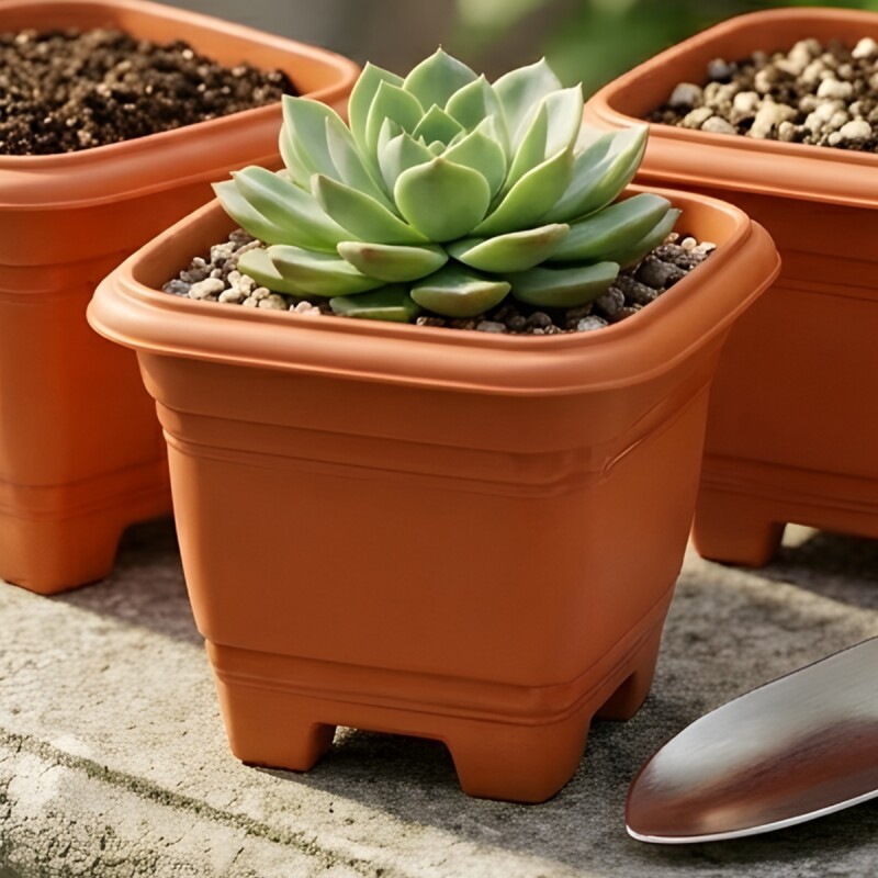Maceta mediana cuadrada 4,3 lts TERRACOTA