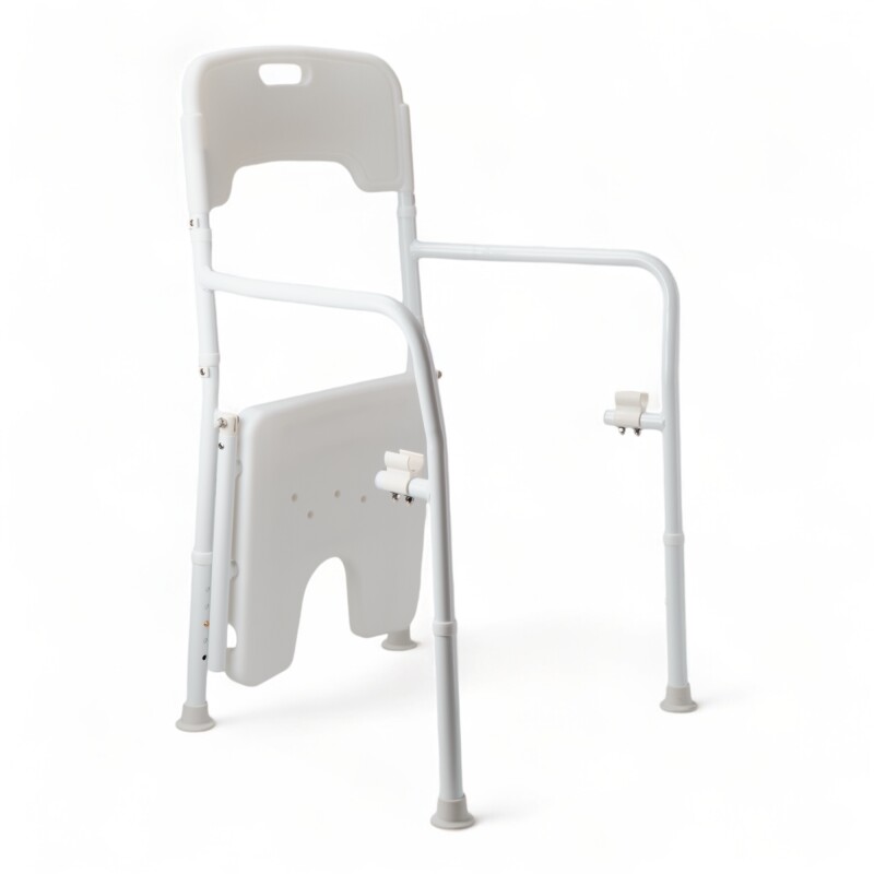 Silla Para Aducha Plegable Altura Ajustable Brazos Respaldo Sin Color