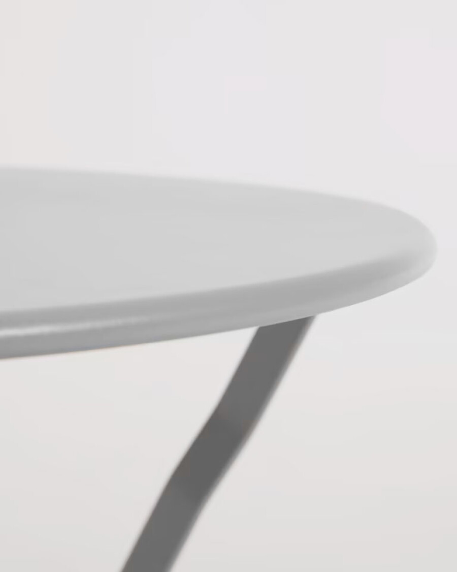Set de exterior Beryl de mesa y 2 sillas plegables de acero gris claro
