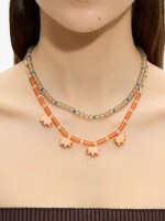 Set De Collares Cuentas Y Elefantes multicolor