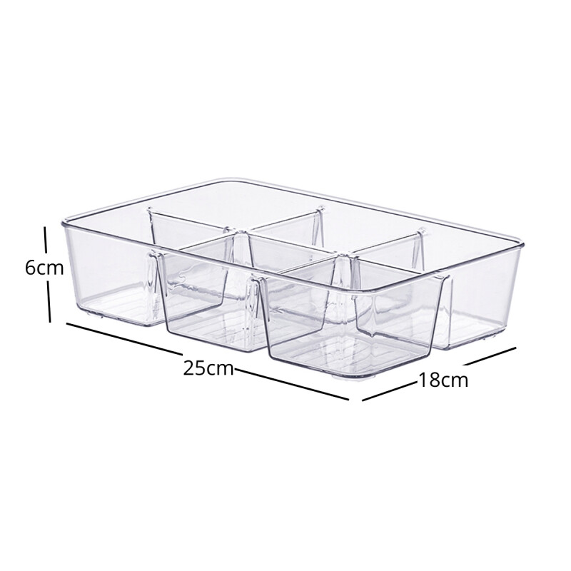 Organizador acrílico con divisiones 25 cm TRANSPARENTE