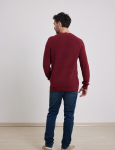 470657 SWEATER HARRINGTON LABEL Rojo Oscuro